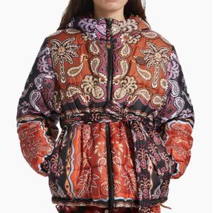 Farm Rio Reversible Puffer Jacket Sweet Mermaids giraffes NWT